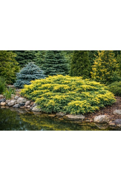 Ялівець віргінський Голден Спрінг в ландшафті